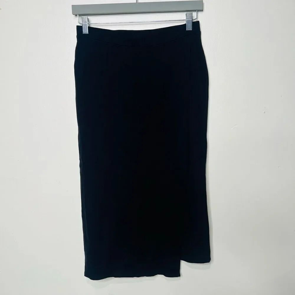Betabrand Black Pencil Skirt over Capri Leggings Sz M